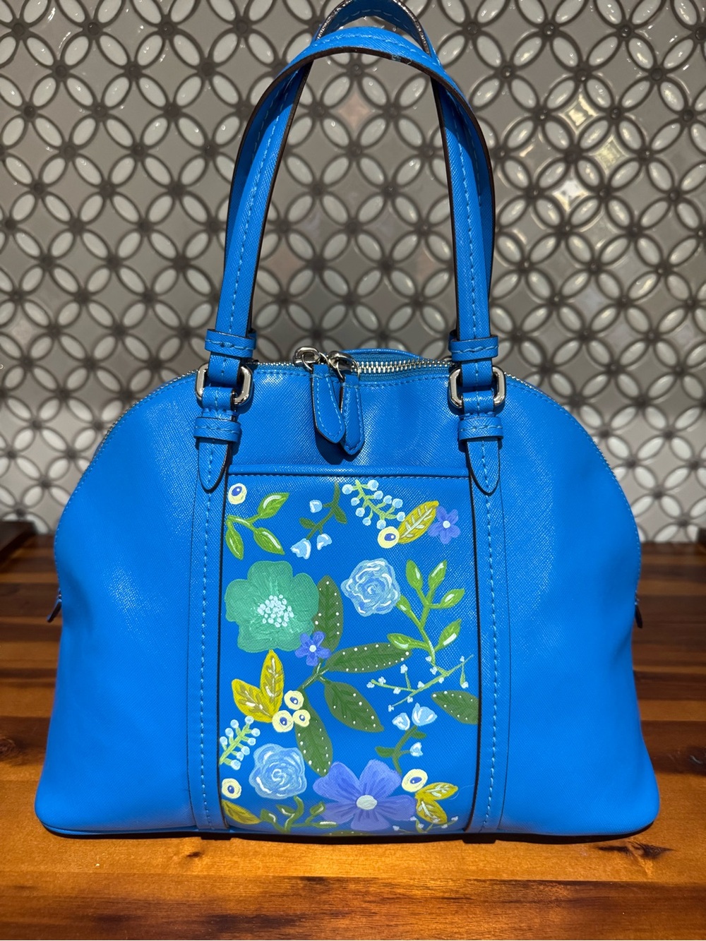 Authentic Coach Peyton Cora Blue -Enchanted Sea Custom Art - Picture 2 of 12